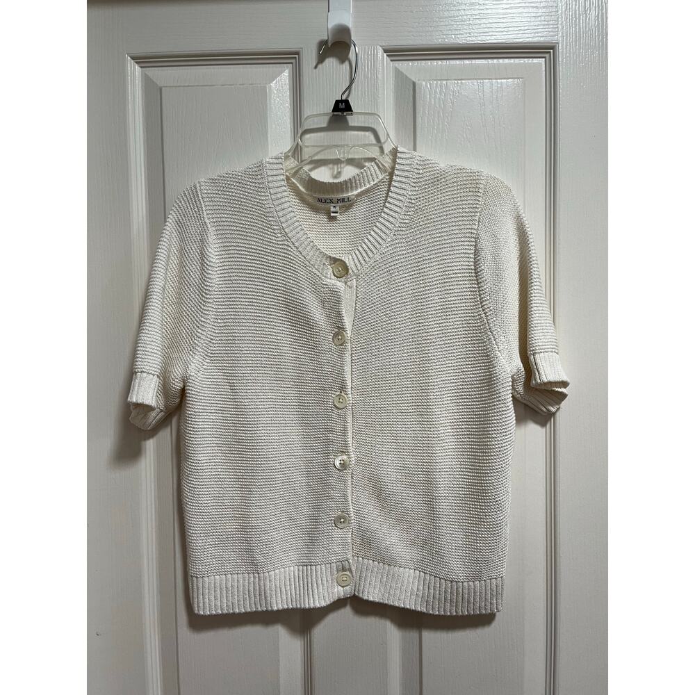 Alex Mill Elle Linen Cotton Cardigan Short Sleeve Sweater Medium